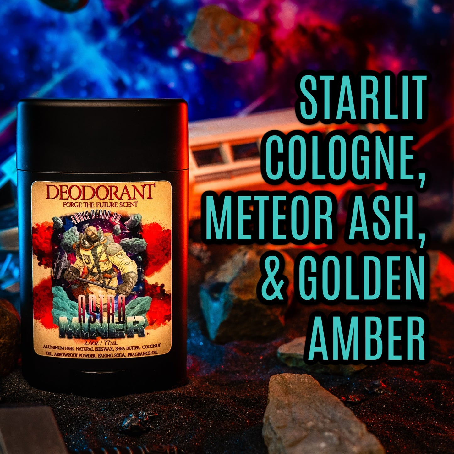 Astro Miner - Deodorant - Starlit Cologne, Meteor Ash, Golden Amber