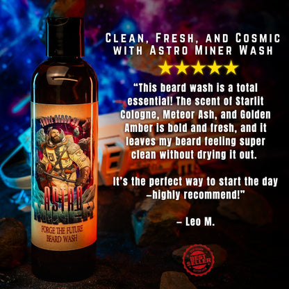 Astro Miner - Beard Wash - Starlit Cologne, Meteor Ash, Golden Amber