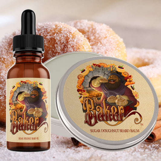 The Baker - Beard Oil & Balm Kit - Fresh Doughnuts, Warm Vanilla Sugar, Hint of Cinnamon Spice