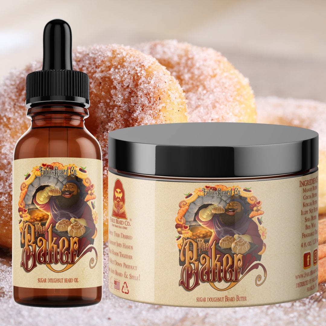 The Baker - Beard Oil & Butter Kit - Fresh Doughnuts, Warm Vanilla Sugar, Hint of Cinnamon Spice