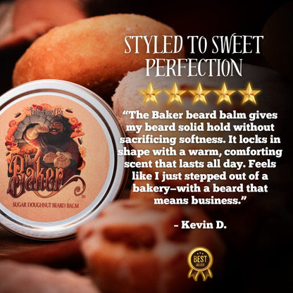 The Baker - Beard Oil & Balm Kit - Fresh Doughnuts, Warm Vanilla Sugar, Hint of Cinnamon Spice
