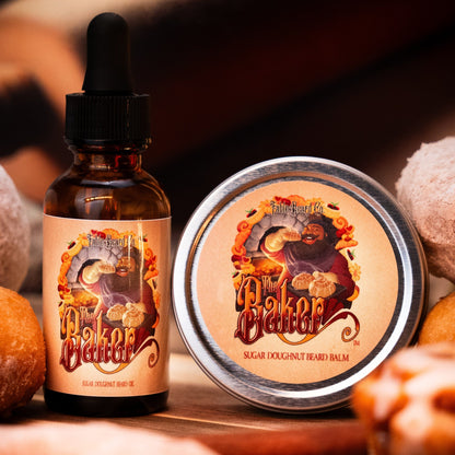 The Baker - Beard Oil & Balm Kit - Fresh Doughnuts, Warm Vanilla Sugar, Hint of Cinnamon Spice