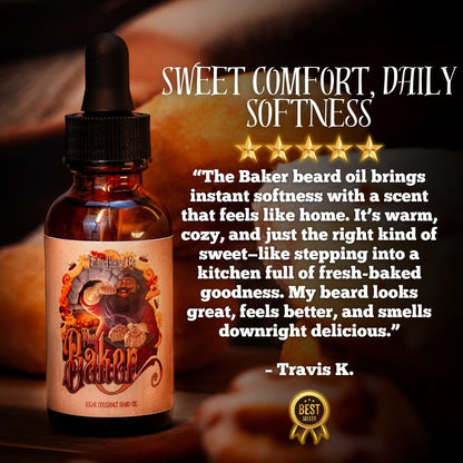 The Baker - Beard Oil - Fresh Doughnuts, Warm Vanilla Sugar, Hint of Cinnamon Spice