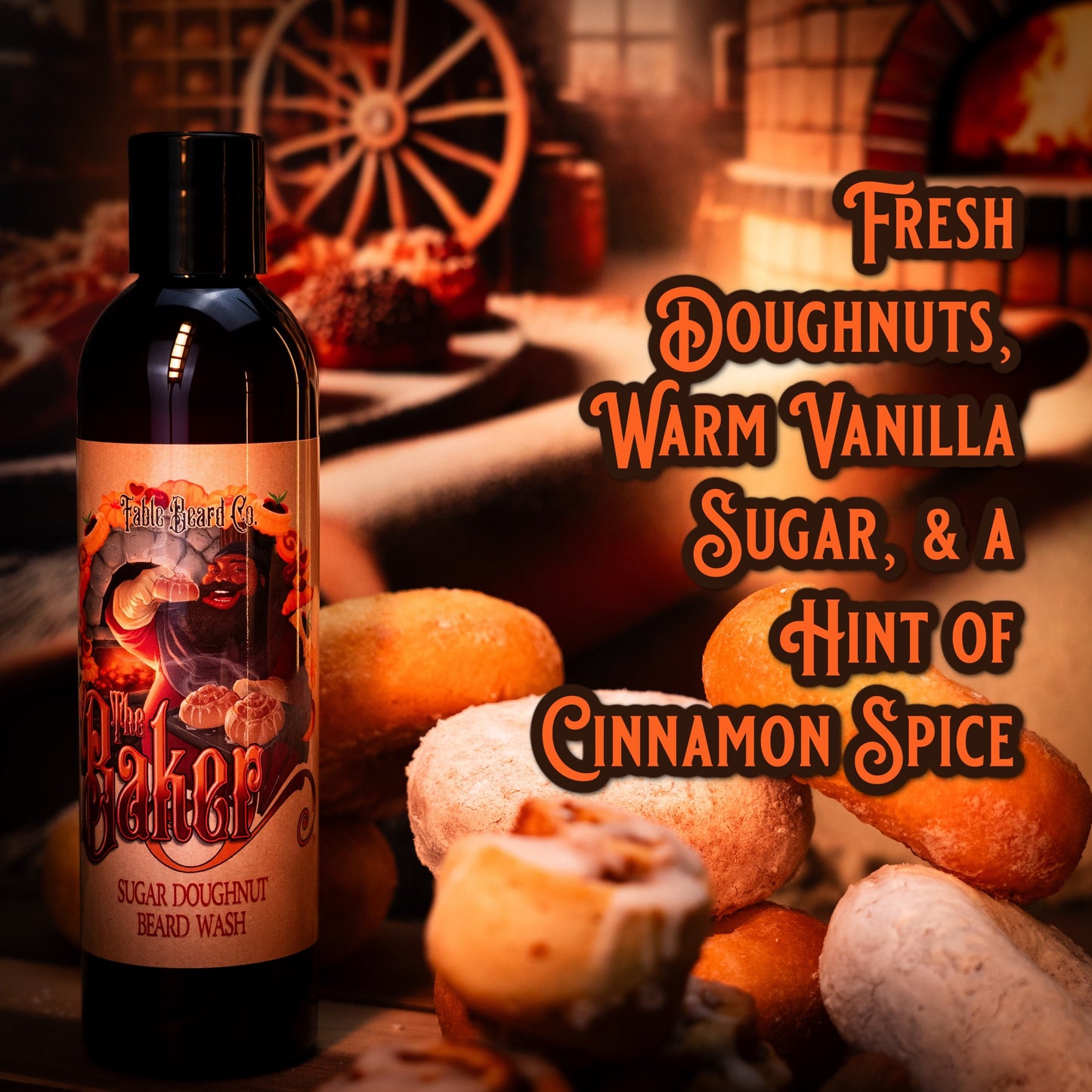 The Baker - Beard Wash - Fresh Doughnuts, Warm Vanilla Sugar, Hint of Cinnamon Spice