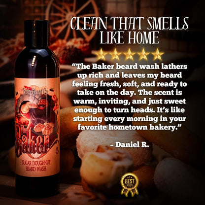 The Baker - Beard Wash - Fresh Doughnuts, Warm Vanilla Sugar, Hint of Cinnamon Spice