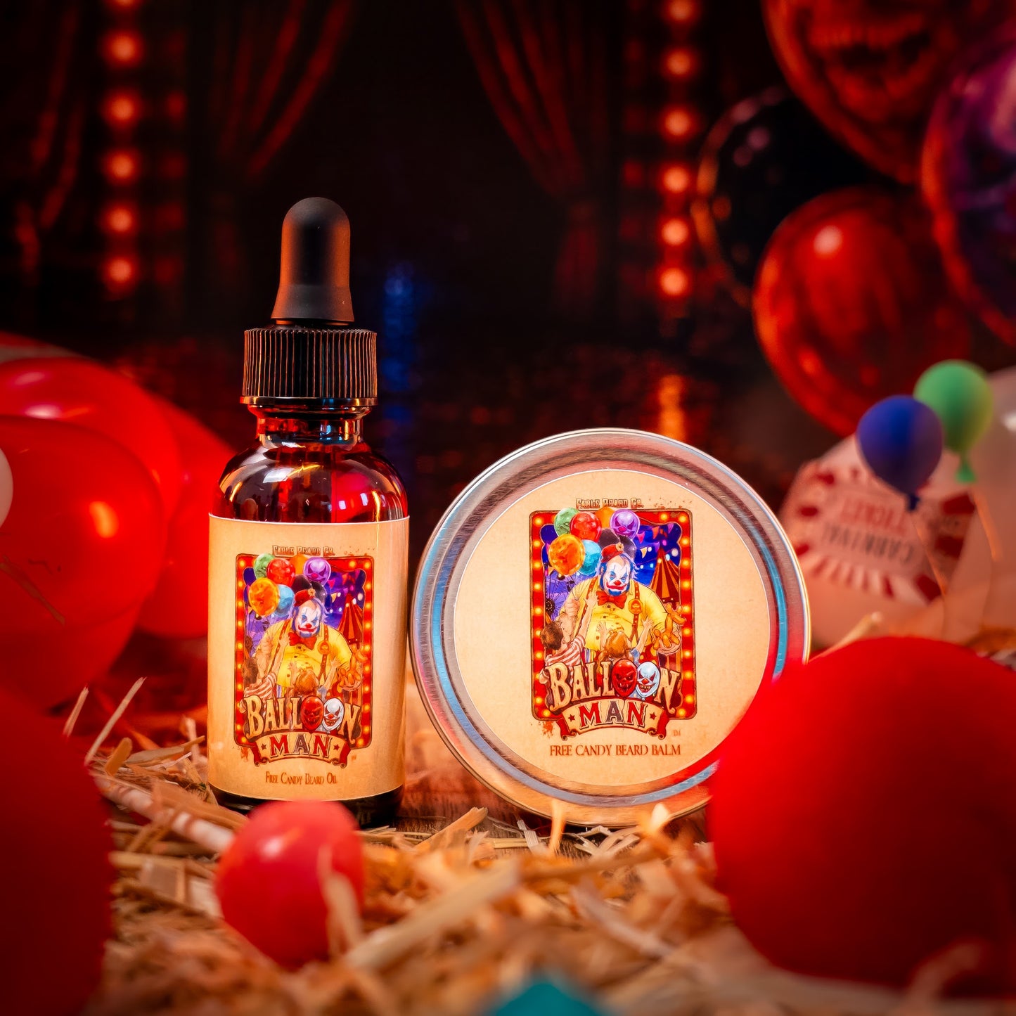Balloon Man - Beard Oil & Balm Kit - Twisted Carnival Lollipops, Electric Yuzu, Rock Candy Crystals