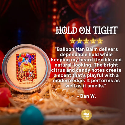Balloon Man - Beard Balm - Twisted Carnival Lollipops, Electric Yuzu, Rock Candy Crystals