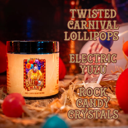 Balloon Man - Beard Butter - Twisted Carnival Lollipops, Electric Yuzu, Rock Candy Crystals