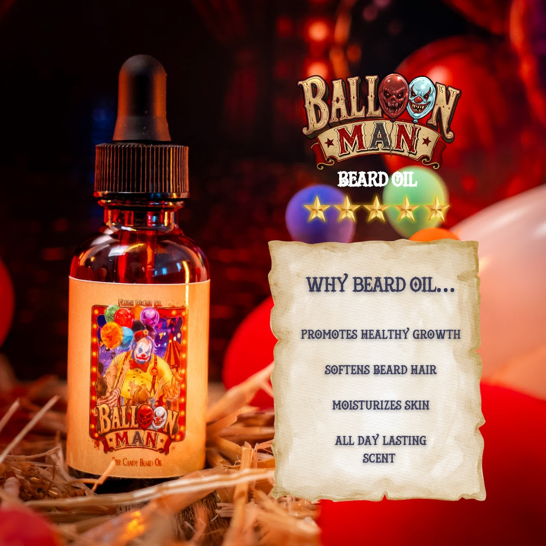 Balloon Man - Beard Oil - Twisted Carnival Lollipops, Electric Yuzu, Rock Candy Crystals