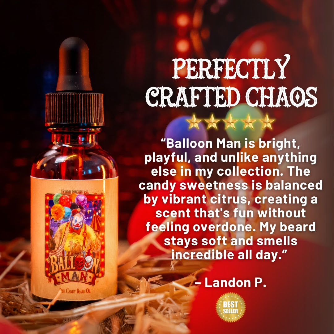 Balloon Man - Beard Oil - Twisted Carnival Lollipops, Electric Yuzu, Rock Candy Crystals