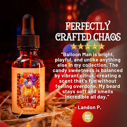 Balloon Man - Beard Oil - Twisted Carnival Lollipops, Electric Yuzu, Rock Candy Crystals