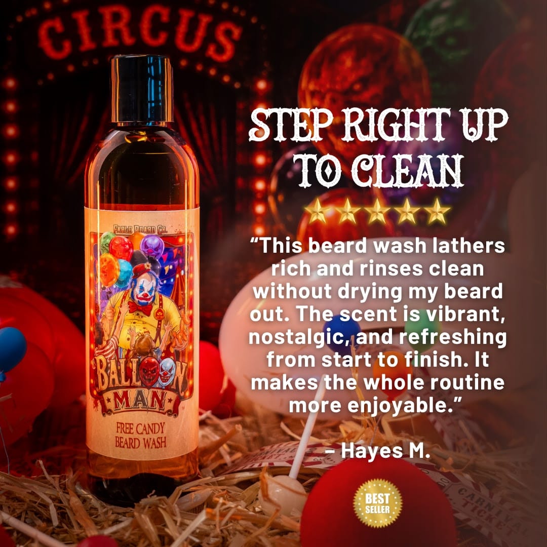 Balloon Man - Beard Wash - Twisted Carnival Lollipops, Electric Yuzu, Rock Candy Crystals