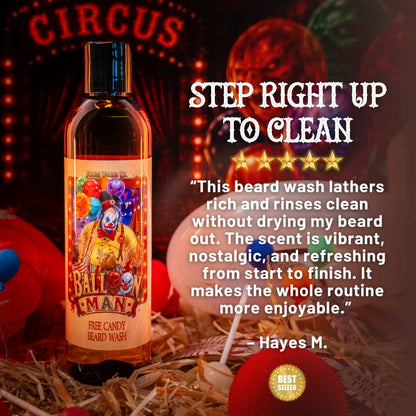 Balloon Man - Beard Wash - Twisted Carnival Lollipops, Electric Yuzu, Rock Candy Crystals