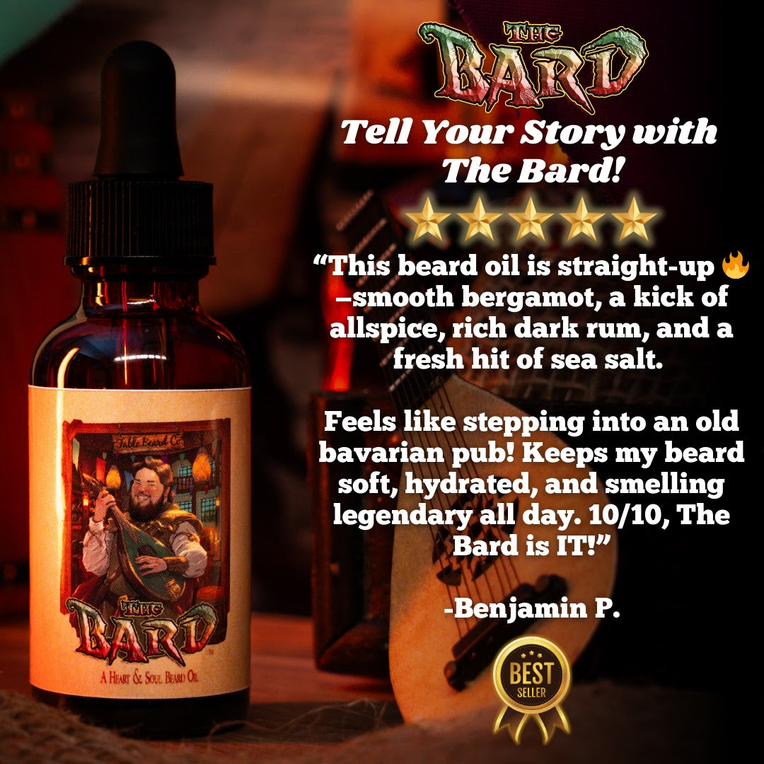 The Bard - Beard Oil & Balm Kit - All Spice, Aged Dark Rum, and Black Sea Salt