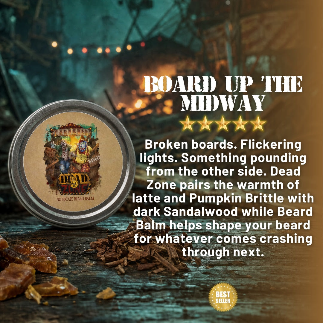 Dead Zone - Beard Balm - Midnight Carnival Latte, Shadowy Sandalwood, Pumpkin Brittle