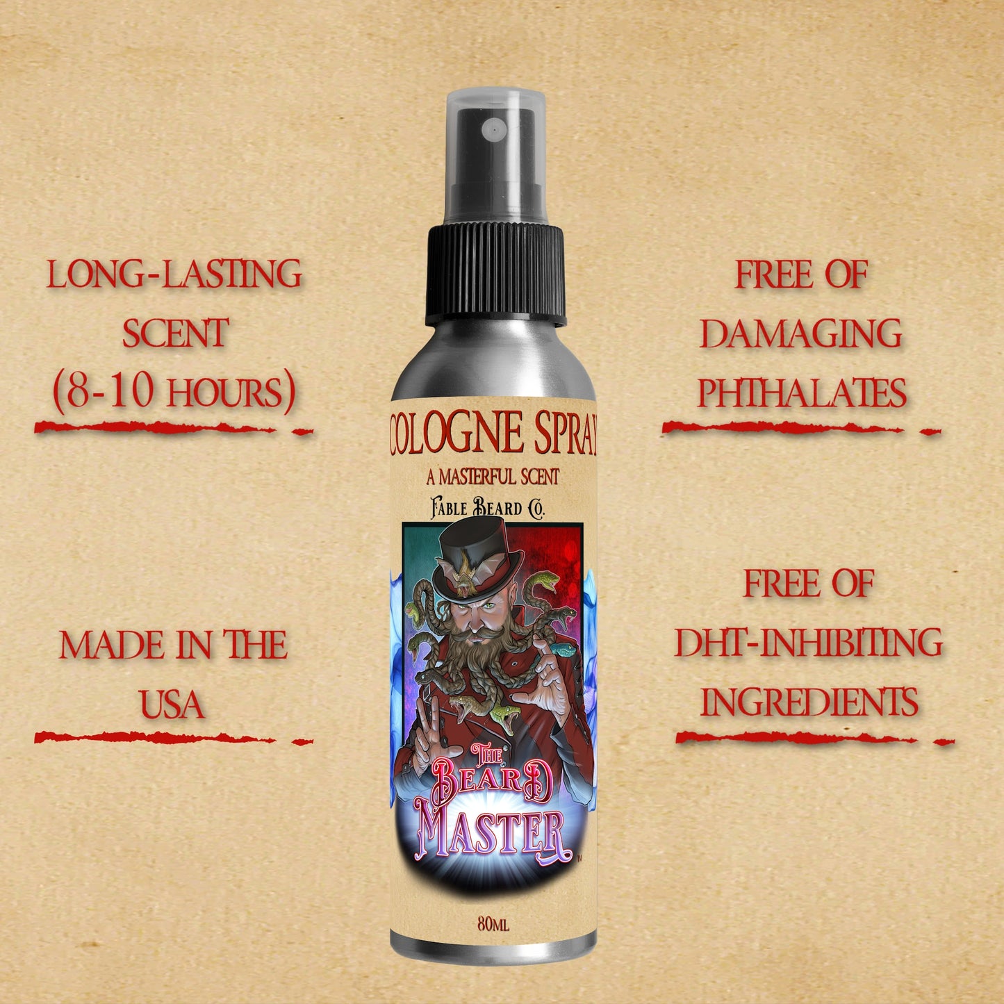 Beard Master - Cologne - Aged Leather, Killer Bee Honey, Cursed Apple Trees