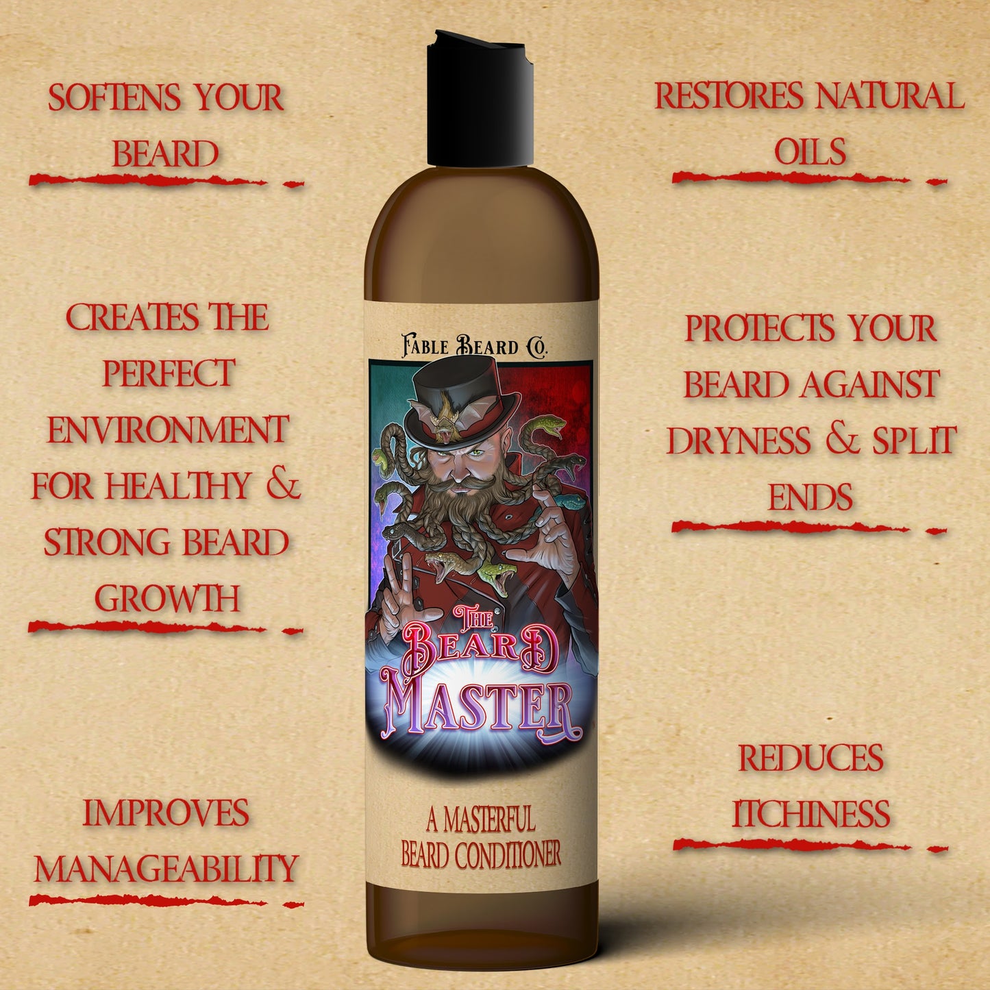 Beard Master - Beard Conditioner - Aged Leather, Killer Bee Honey, Cursed Apple Trees