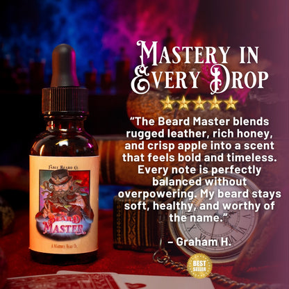 Beard Master - Beard Oil - Aged Leather, Killer Bee Honey, Cursed Apple Trees