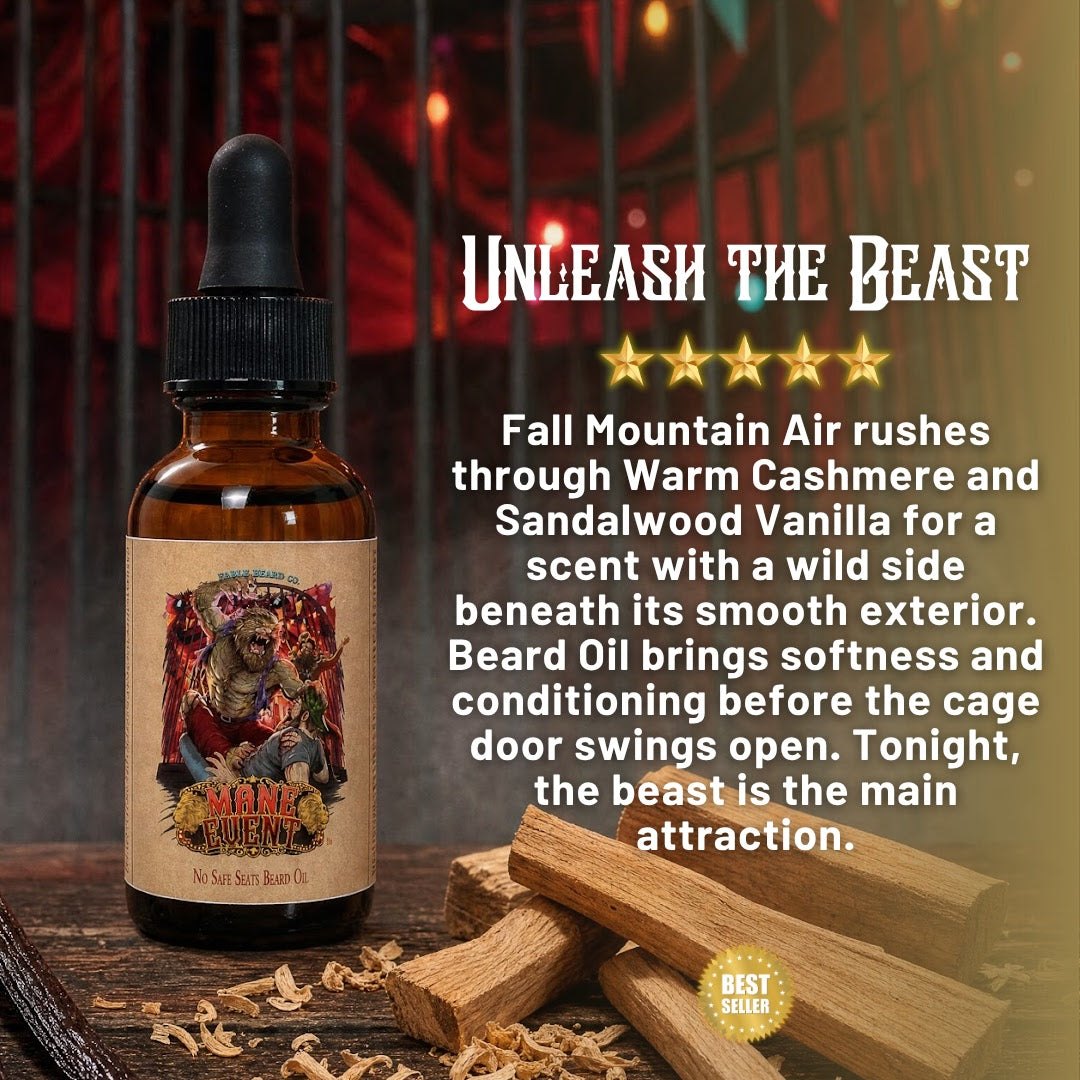 The Mane Event - Beard Oil - Fall Mountain Air, Warm Cashmere, Sandalwood Vanilla