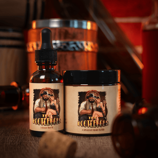 The Bootlegger - Beard Oil & Butter Kit - Oak Barrel Whiskey, Candied Lemon, Burnt Sugar
