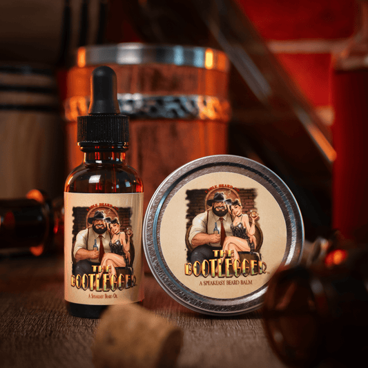The Bootlegger - Beard Oil & Balm Kit - Oak Barrel Whiskey, Candied Lemon, Burnt Sugar