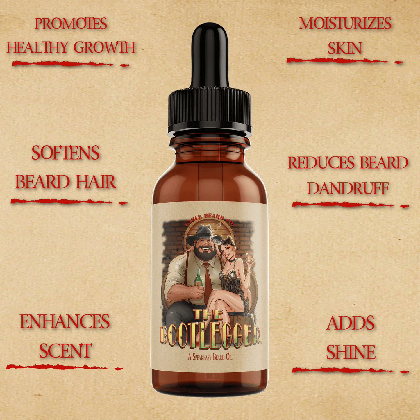 The Bootlegger - Beard Oil - Oak Barrel Whiskey, Candied Lemon, Burnt Sugar