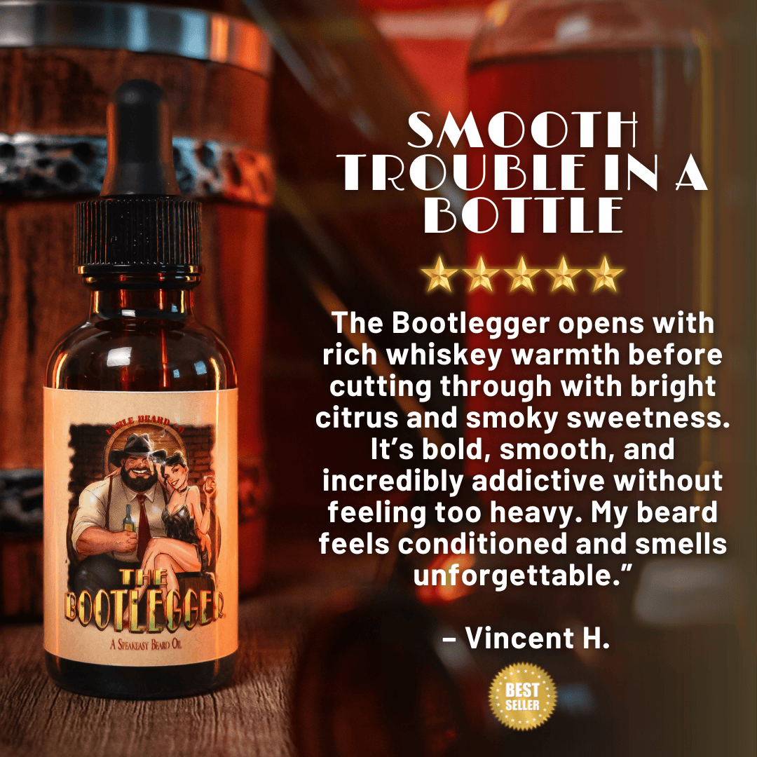 The Bootlegger - Beard Oil - Oak Barrel Whiskey, Candied Lemon, Burnt Sugar