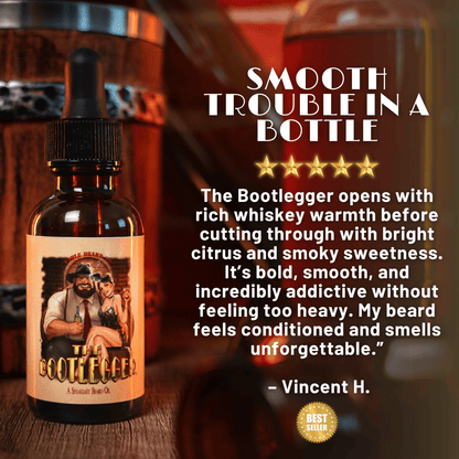 The Bootlegger - Beard Oil - Oak Barrel Whiskey, Candied Lemon, Burnt Sugar