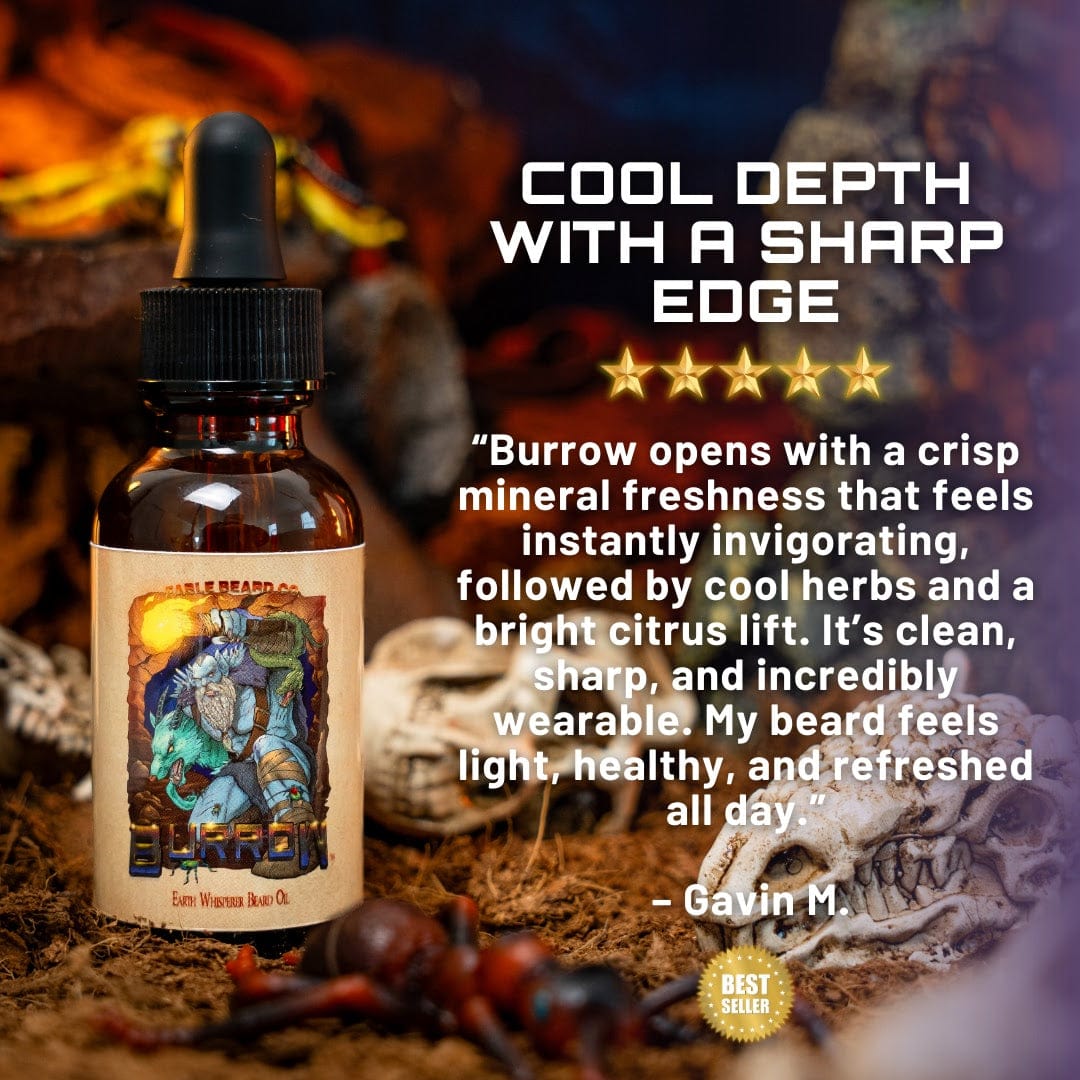 Burrow - Beard Oil - Mineralic Mint, Cave Dried Herbs, Lemon Zest