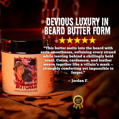 The Butcher - Beard Butter - Warm Cocoa Butter, Black Cardamom, Old Tanned Leather