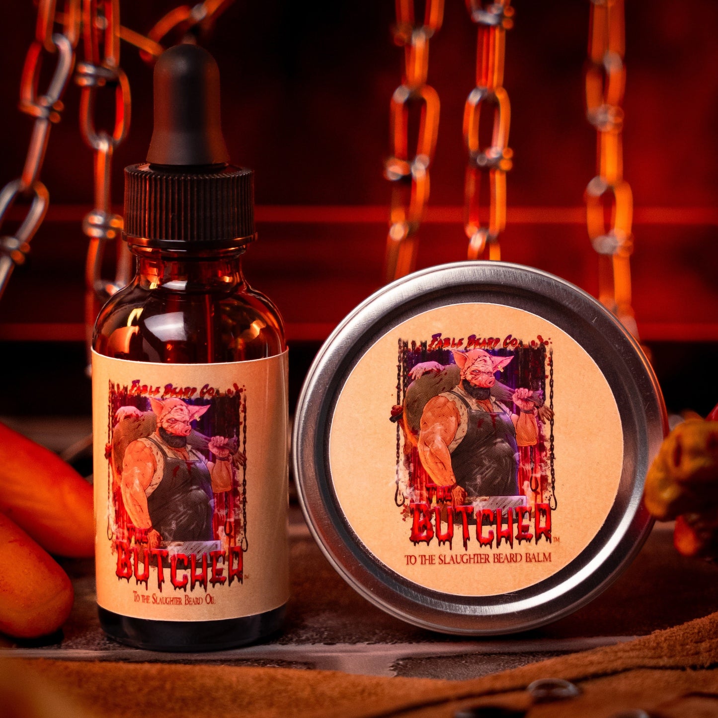 The Butcher - Beard Oil & Balm Kit - Warm Cocoa Butter, Black Cardamom, Old Tanned Leather