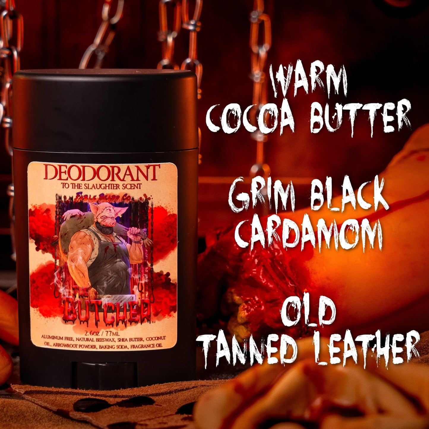 The Butcher - Deodorant - Warm Cocoa Butter, Black Cardamom, Old Tanned Leather