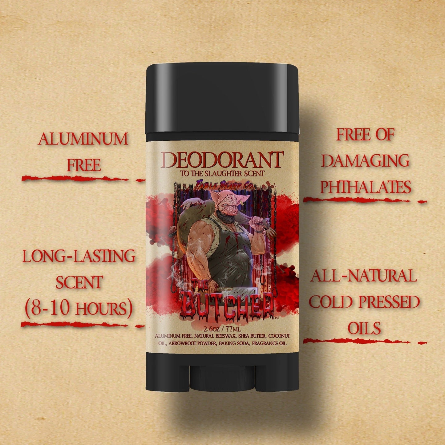 The Butcher - Deodorant - Warm Cocoa Butter, Black Cardamom, Old Tanned Leather