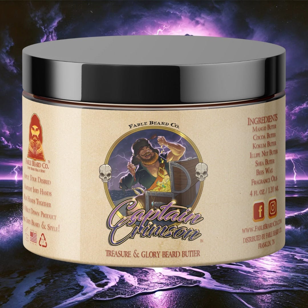 Captain Crimson - Beard Butter - Creamy Coconut, Warm Amber, Sea Salt, and Fresh Vanilla