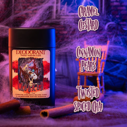The Crooked - Deodorant - Caramel Custard, Cinnamon Pears, Twisted Spiced Chai