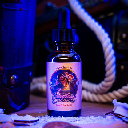 Captain Crimson - Beard Oil - Creamy Coconut, Warm Amber, Sea Salt, and Fresh Vanilla Captain Crimson - Beard Oil - Creamy Coconut, Warm Amber, Sea Salt, and Fresh Vanilla
