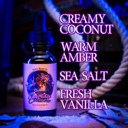 Captain Crimson - Beard Oil - Creamy Coconut, Sea Salt, Fresh Vanilla
