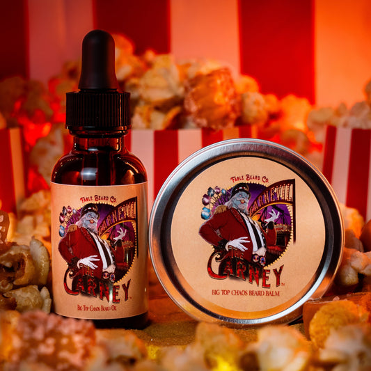 The Carney - Beard Oil & Balm Kit - Warm Kettle Corn, Salted Caramel, & Sweet Pipe Tobacco