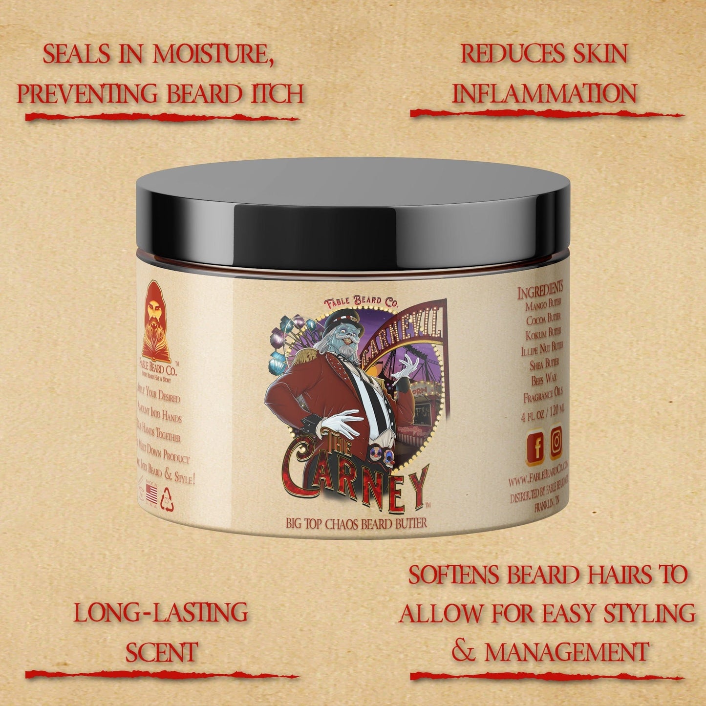 The Carney - Beard Oil & Butter Kit - Warm Kettle Corn, Salted Caramel, & Sweet Pipe Tobacco