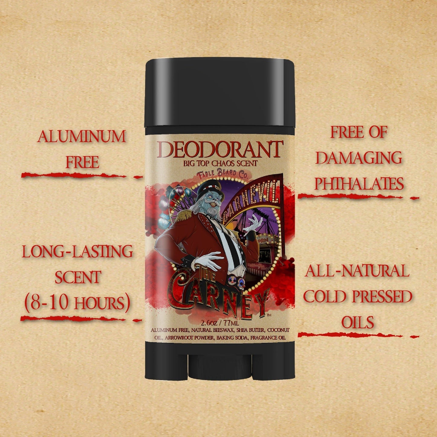 The Carney - Deodorant - Warm Kettle Corn, Salted Caramel, & Sweet Pipe Tobacco
