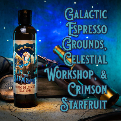 The Cartographer - Beard Wash - Galactic Espresso Grounds, Celestial Workshop, Crimson Starfruit