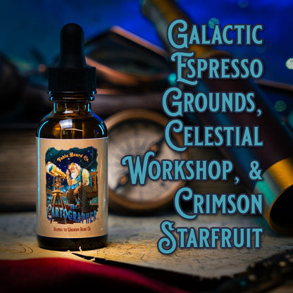 The Cartographer - Beard Oil - Galactic Espresso Grounds, Celestial Workshop, Crimson Starfruit