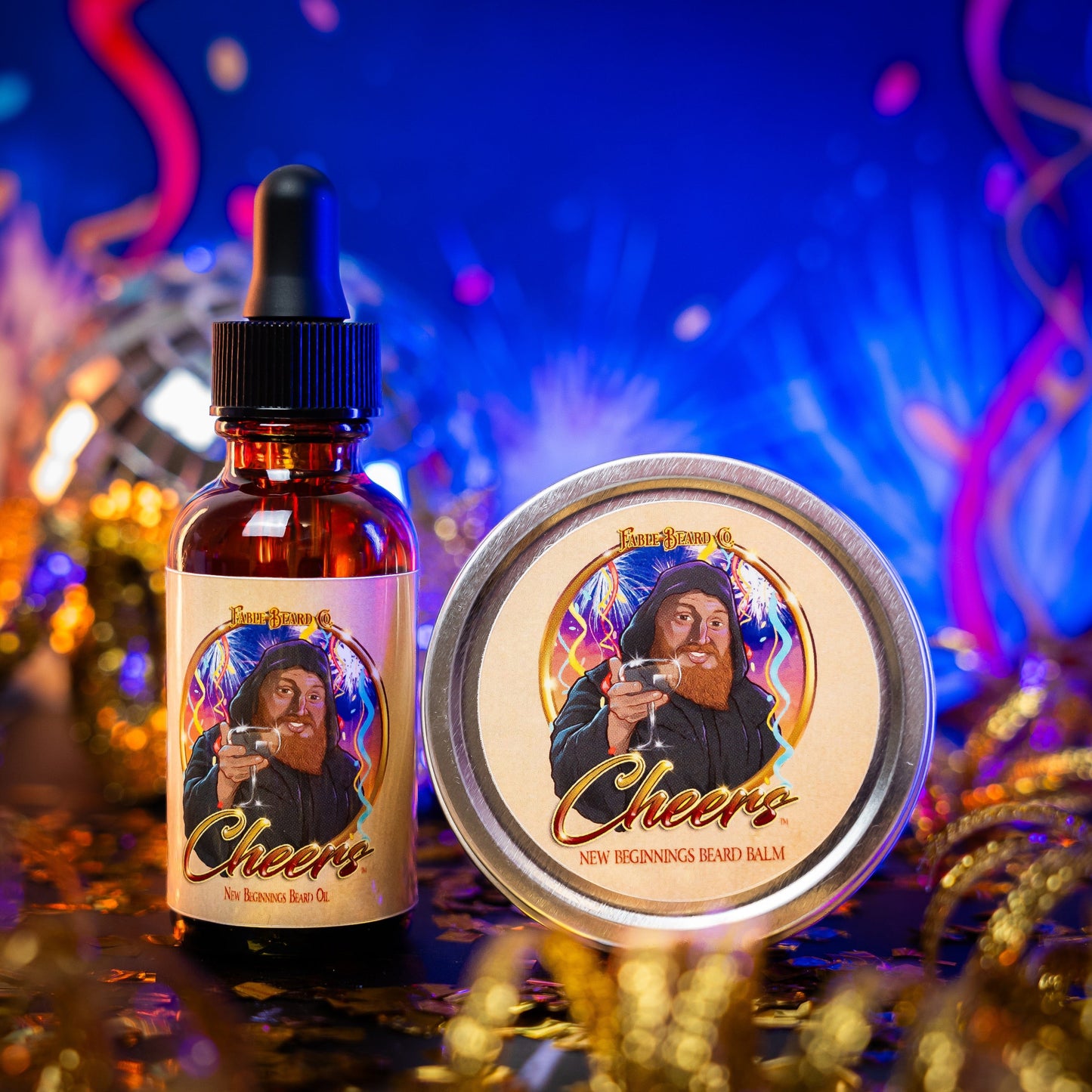 Cheers - Beard Oil & Balm Kit - Orange Creme, Aged Champagne, & Fresh Raspberries