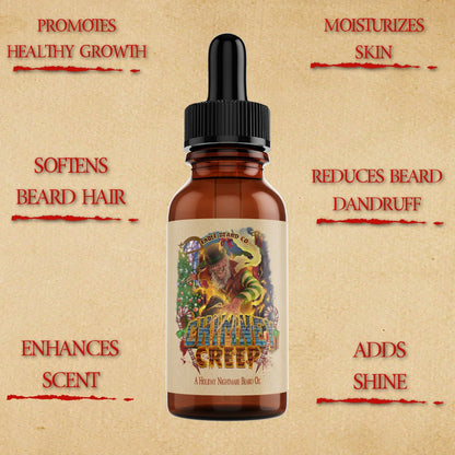 Chimney Creep - Beard Oil & Butter Kit - Smoldering Fireplace, Christmas Trees, Twisted Candy Cane