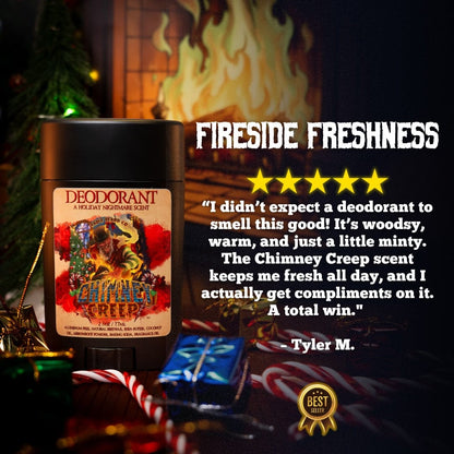 Chimney Creep - Deodorant - Smoldering Fireplace, Christmas Trees, Twisted Candy Cane