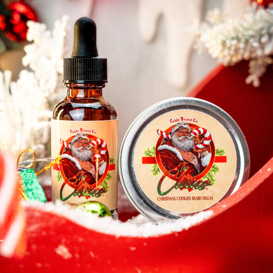 The Claus - Beard Oil & Balm Kit - Warm Christmas Cookies, Fresh Milk, and Sweet Vanilla Frosting