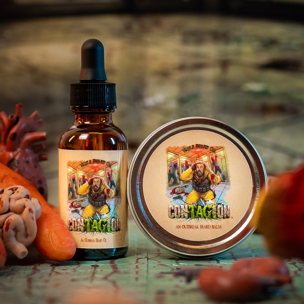 Contagion - Beard Oil & Balm Kit - Smoldering Caraway Spice, Brown Sugar Yams, Caramelized Molasses