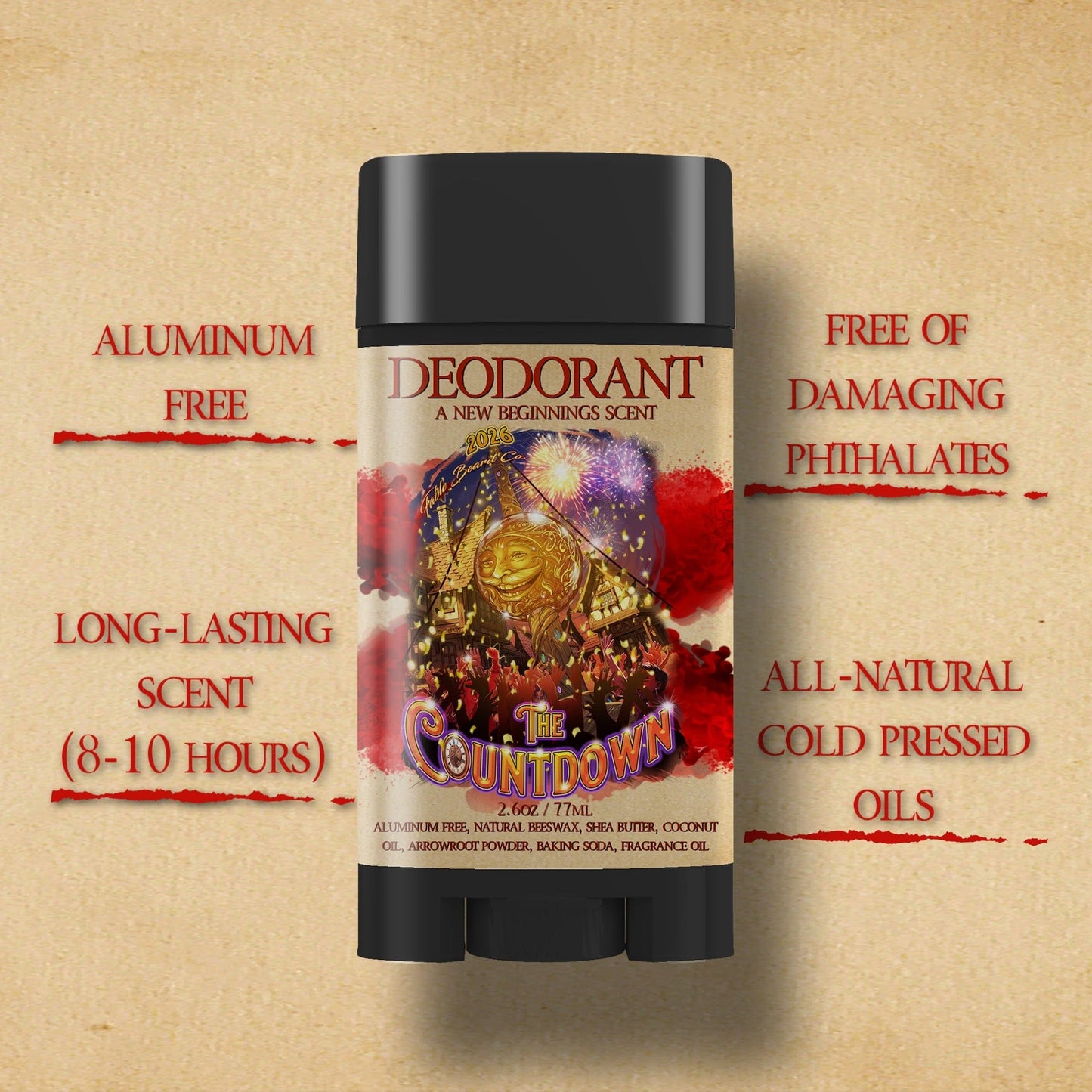 The Countdown - Deodorant - Dry Champagne, Honey Apple, Coconut Flakes, Vanilla Crème