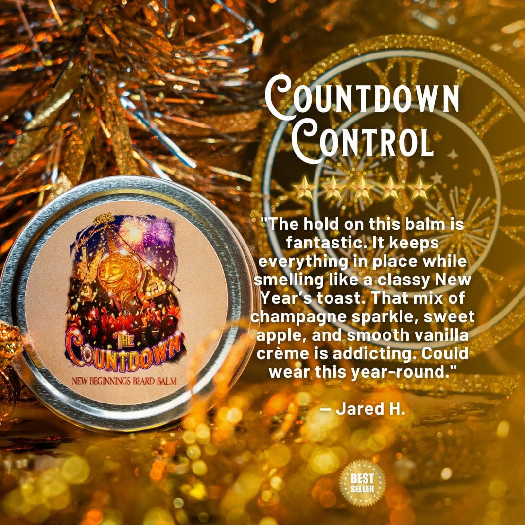 The Countdown - Beard Balm - Dry Champagne, Honey Apple, Coconut Flakes, and Vanilla Crème