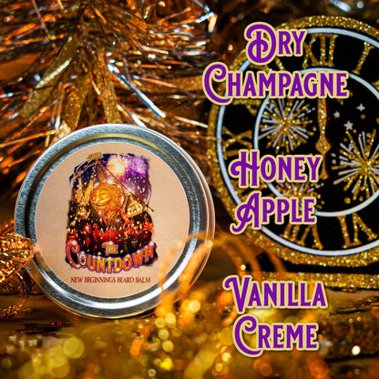 The Countdown - Beard Balm - Dry Champagne, Honey Apple, Coconut Flakes, and Vanilla Crème